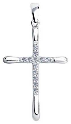 Подвеска Diamant 94-130-01413-1 вес 1.38 г серебро, фианит