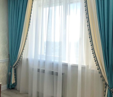 Комплект Nazok Interiors 500x280 см 3 шт, бархат, белый, бронзовый