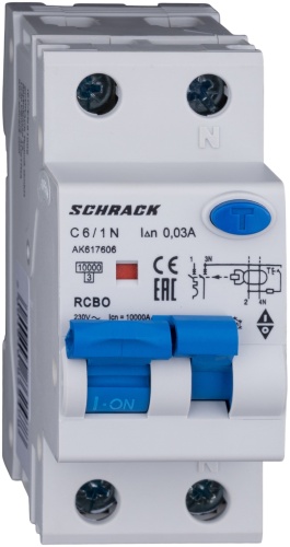 Дифференциальный автомат Schrack Technik C 6 30 мА класс A