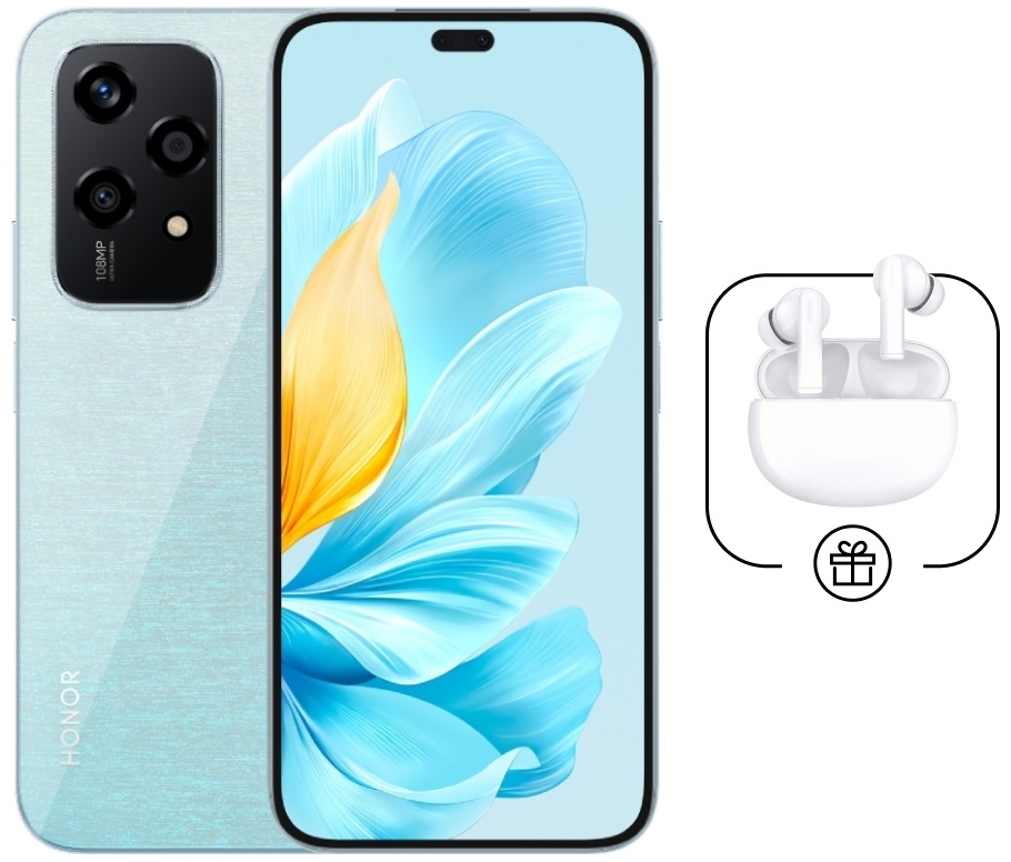 Купить Смартфон HONOR 200 Lite 8 ГБ/256 ГБ голубой + подарок в Алматы ...