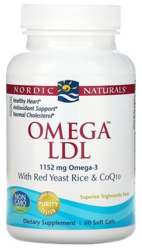NORDIC NATURALS омега жирные кислоты Omega LDL with Red Yeast Rice & CoQ10 384 мг 60 капсул