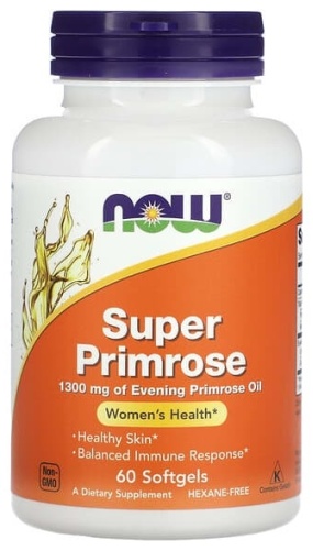 NOW Super Primrose 1300 мг капсулы 60 шт