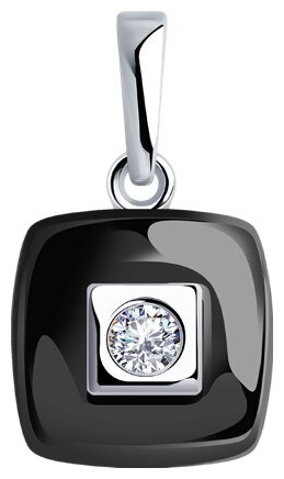 Подвеска Серебро России 50,2-1-87210-031-49 вес 2.05 г серебро, фианит