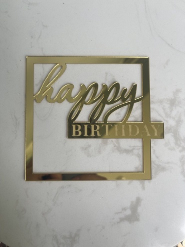 Топпер для торта "Happy birthday" квадрат топперы для торта 1 шт