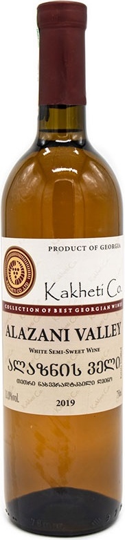 Купить Вино Kakheti Co Alazani Valley полусладкое белое 10.5% 750 мл в ...