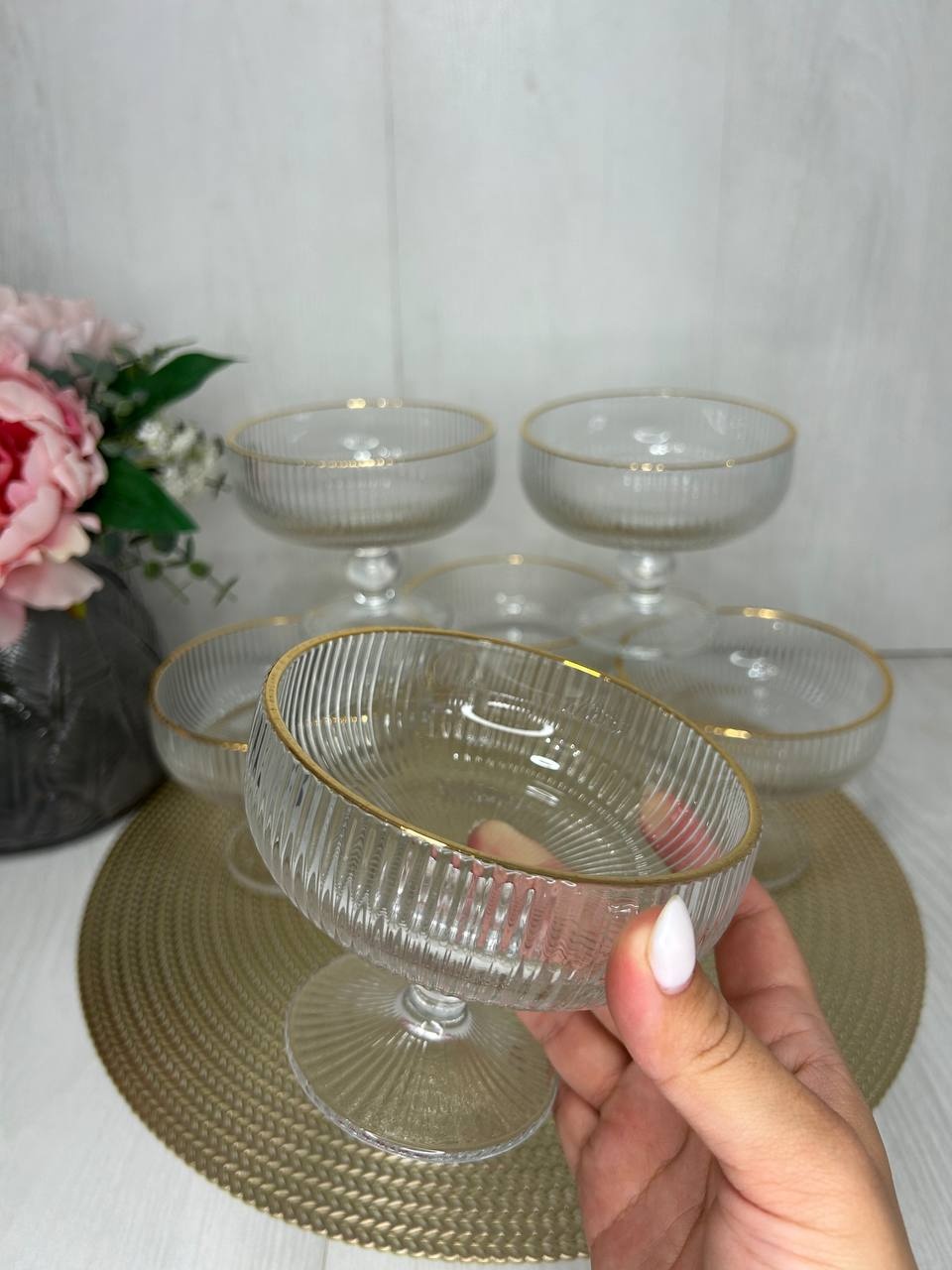 GLASS WARE креманка 012474 круглая 6 шт, стекло