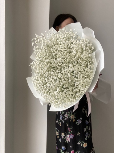 Obuket Flowers моно-букет в оформлении гипсофила 15 шт 60 см