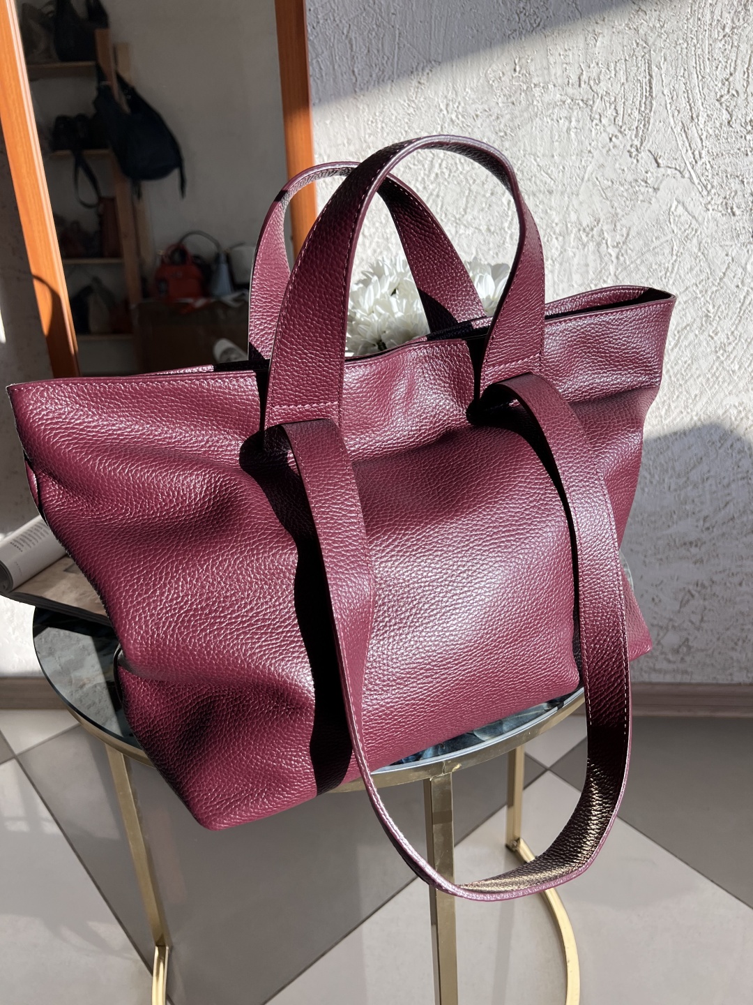 Купить Сумка шоппер Leather Country 94065 натуральная кожа бордовый в ...