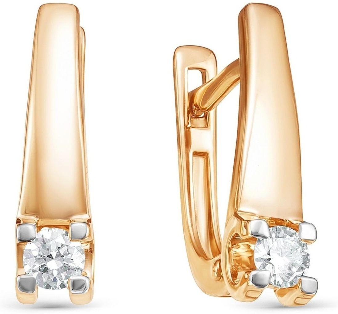 Серьги АЛЬКОР 22249-700 вес 2.79 г золото, бриллиант