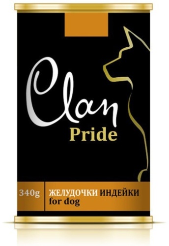 Clan Pride Желудочки индейки для взрослых всех пород 340 г 1 шт
