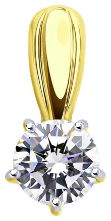 Подвеска Diamant 53-130-00099-1 вес 0.82 г золото, фианит