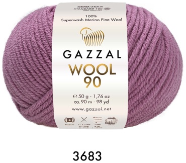 Моток GAZZAL Wool 90 сухая роза 90 м 50 г