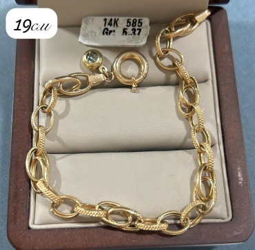 Кристалл-L 154176491 длина 19 см, вес 5.37 г золото, плетение отсутствует