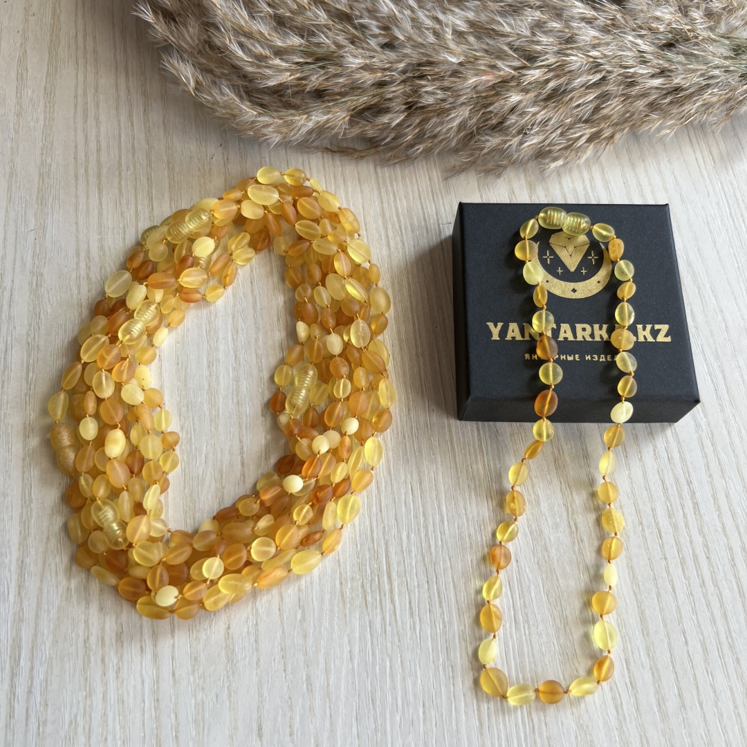 Бусы Yantarka.kz длина 35 см натуральный янтарь без вставок