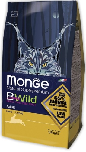Monge Bwild Adult для взрослых зайчатина 1.5 кг
