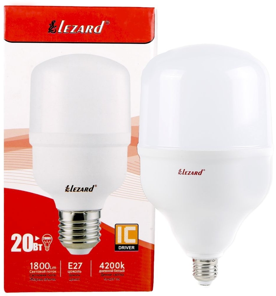 Lezard 20W E27, светодиодная, холодный белый