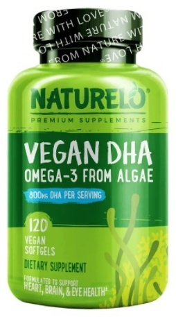 NATURELO рыбий жир Vegan DHA Omega-3 from Algae 400 мг 120 капсул