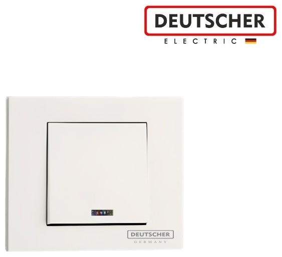 Выключатель клавишный Deutscher 800-0200-201, белый