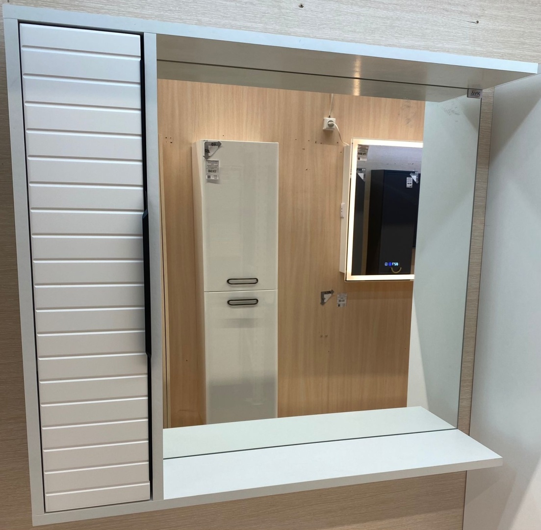 AVK AVK3. Шкаф навесной, 1 Дверь + Зеркало, 800, коллекция (София, Ателье Светлое) — купить в Алматы