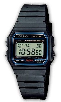 Кварцевые CASIO F-91W- 1HDG пластик