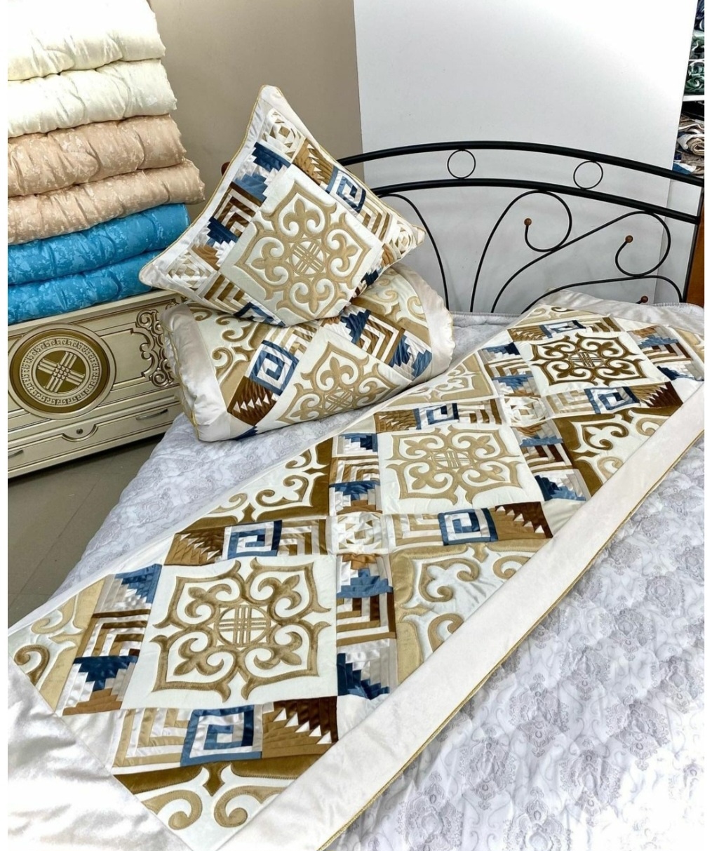 Комплект корпе с подушками 230x80 см, вата, синтепон, бежевый