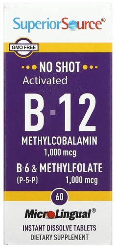 Superior Source B-12 Methylcobalamin 1000 мкг таблетки 60 шт