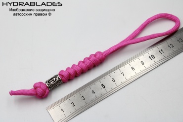 Темляк HYDRABLADES Темляк с бусиной Розовый для фиксированного ножа, для складного ножа, для мультитула 160 мм