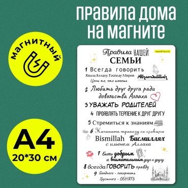 Magnetica магнит-сувенир Правила семьи 1 шт