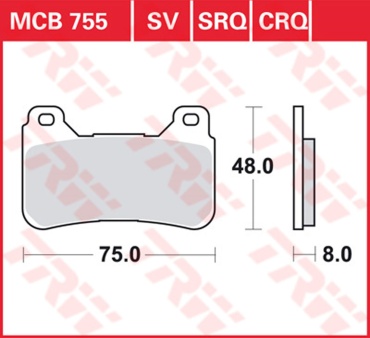 TRW тормозная колодка MCB755SV