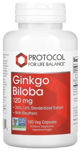 Protocol for Life Balance, Гинкго билоба, 120 мг, 100 растительных капсул