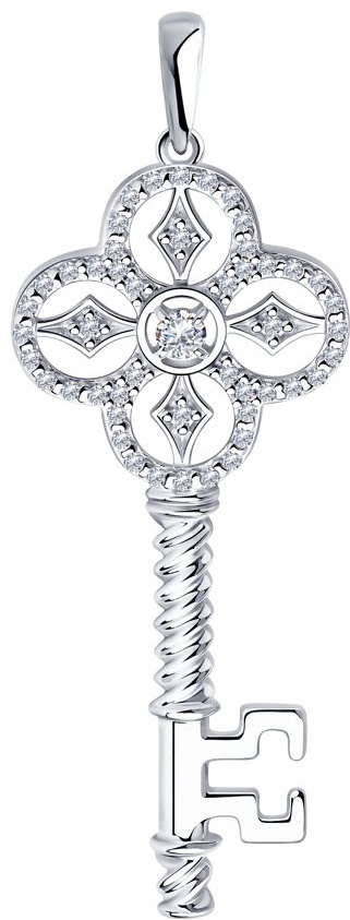 Подвеска Diamant 94-130-01015-1 вес 3.15 г серебро, фианит