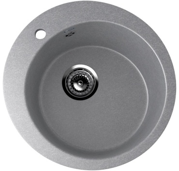 Кухонная мойка Ulgran U-405 49.5х49.5х19 см, искусственный мрамор, тон серый