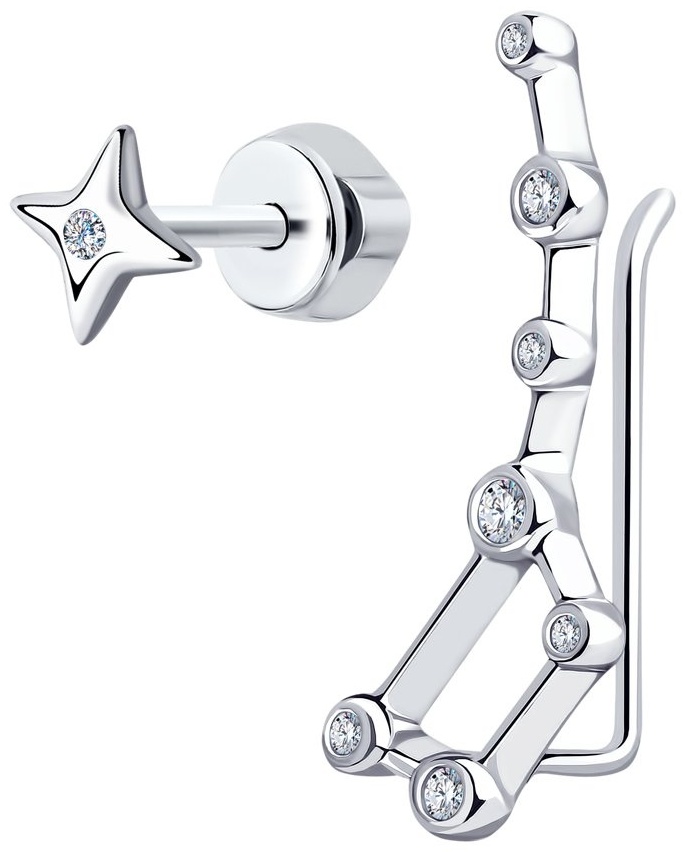 Серьги SOKOLOV 94023791 вес 1.3 г серебро, фианит