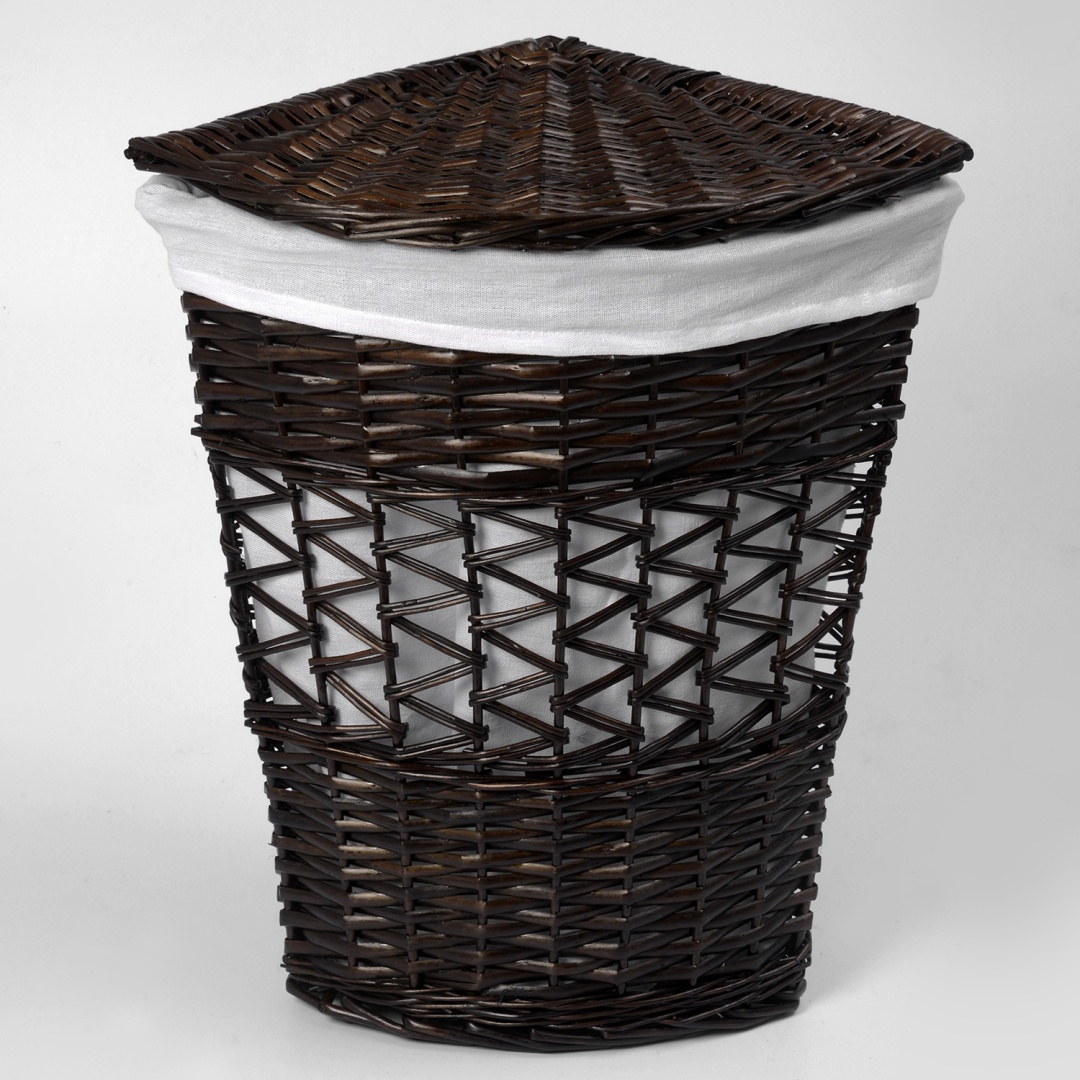 WasserKRAFT корзина для белья 41x41x59 см, текстиль, полиэстер, ивовая лоза
