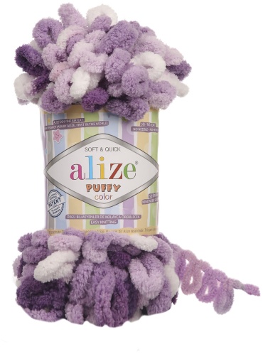 Моток Alize Puffy Color 5923 - Сиренево-белый 9 м 100 г