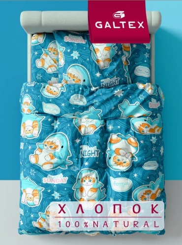 Комплект Galtex Котики 1.5-спальный хлопок, бязь, 1 наволочка: 70x70 см