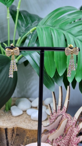 Серьги KOREAN SILVER медь, фианит, цирконий