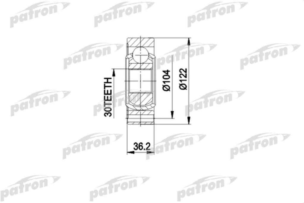 PATRON шрус внутренний PCV3540