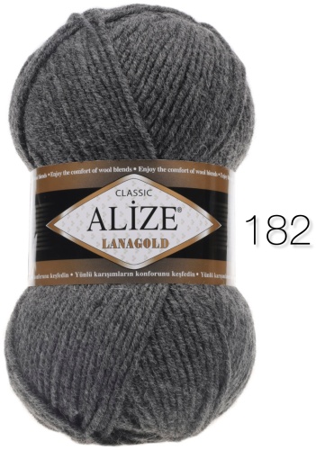 Моток Alize Lanagold classic 182 средне серый-меланж 240 м 100 г