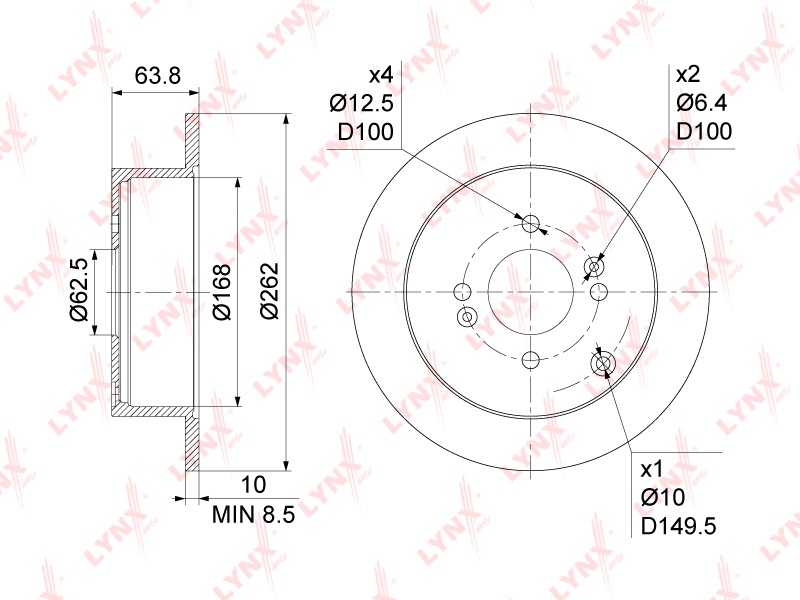 Диски LYNXauto передние BN1068