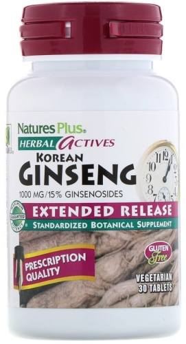 NaturesPlus БАД Korean ginseng slow release 30 таблеток