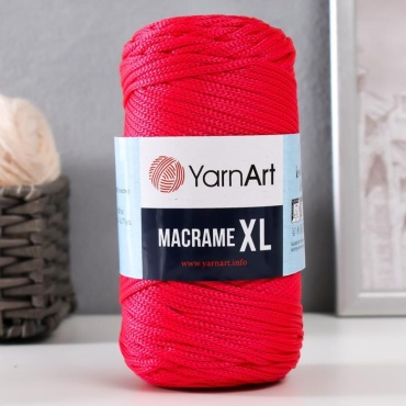 Моток YarnArt Пряжа "Macrame XL" 100% полиэстер 130м/250г (163 красный) 9465026,9465026 красный 130 м 250 г