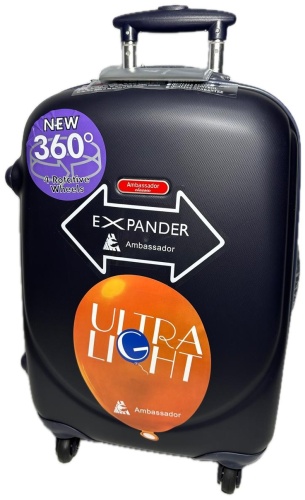 Чемодан Ambassador Expander поликарбонат 45 л синий