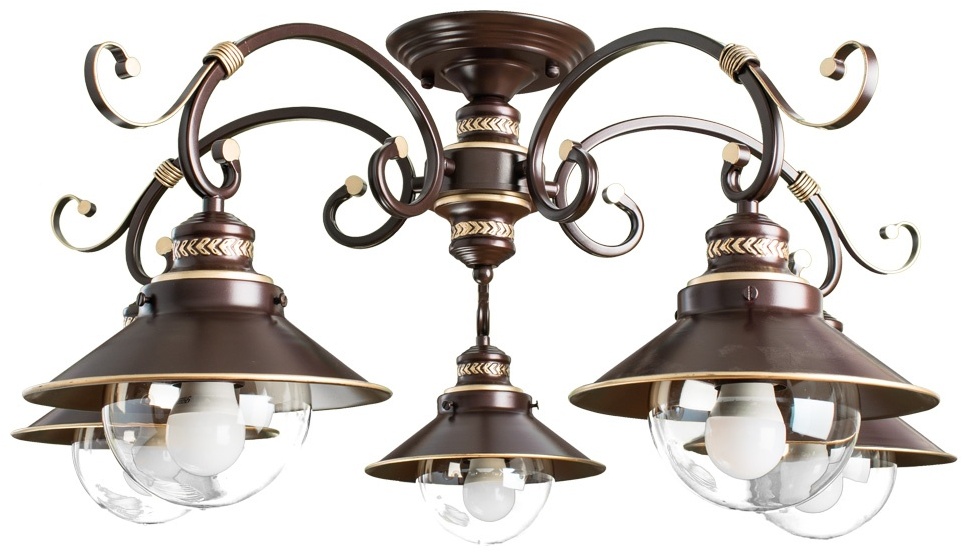 Светильник потолочный Arte Lamp E27 60 Вт коричневый, прозрачный