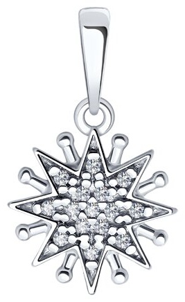 Подвеска Diamant 94-130-02109-1 вес 0.97 г серебро, фианит