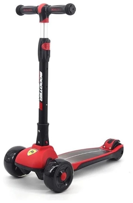 Самокат SCOOTER Детский самокат усиленный Ferrari красный