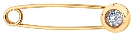 Брошь Diamant 93-140-02696-2 вес 0.9 г серебро, фианит
