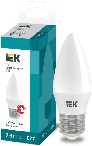 IEK 9W E27, светодиодная, нейтральный белый