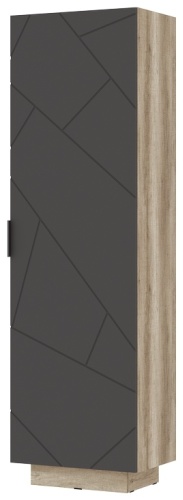 Распашной шкаф Стендмебель Даллас, 60x200.8х40.2 см, серый, золотой