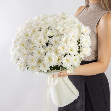 Flower.kz моно-букет в оформлении хризантема 15 шт 50 см